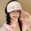 Cute Bunny Striped Empty Top Sun Hat For Women Summer Anti-UV Sun Hat Outdoor Breathable Sun Hat