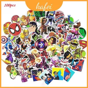 Quà Tặng Lý Tưởng 100 Miếng Dán Siêu Anh Hùng Cho Hành Lý Laptop Xe Máy Xe Máy
