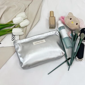 Ins Cosmetic Bag, Simple Contrasting Color Bright Cosmetic Bag, Portable Travel And Business Trip,