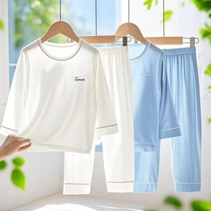 Bé Băng Lụa Mới 8/4 Tay Mỏng Phù Hợp Với Bé Gái Mùa Hè Nhà Quần Áo Bộ Đồ Ngủ Bé Trai Trẻ Em Bé T