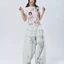 chiếc váy rèm xếp chồng viền ngôi sao trắng rèm lưới một mảnh hai lớp rèm mông dành cho nữ