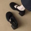 Popular Plush Gray Mary Jane Shoes For Women, Gentle Wind Evening Evening Thick Heel High Heel W