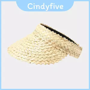 Mũ chống nắng bằng rơm dệt có vành rộng và vải thoáng khí để che nắng và sử dụng thời trang