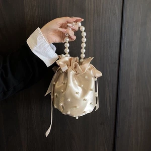 Niche Design Bags For Women, Summer New Style, Pearl Hand-held Crossbody Bag, Advanced Bucket Ch