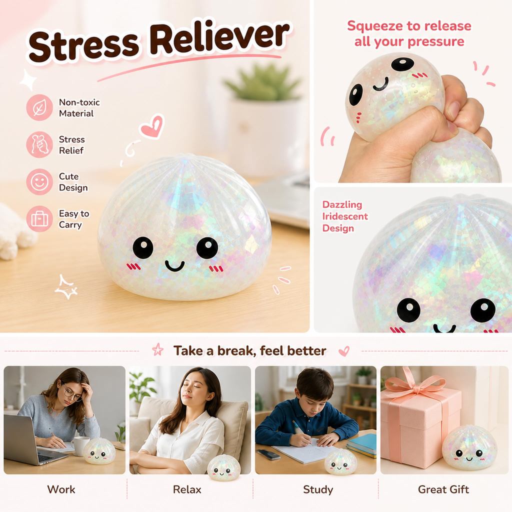 [Sẵn sàng] Baozi Squishies Đồ chơi Squishies Mới Bánh bao Đồ chơi nảy mãn tính Bóng giảm căng thẳng Đồ chơi giác quan Bàn bóp Đồ chơi Quà tặng