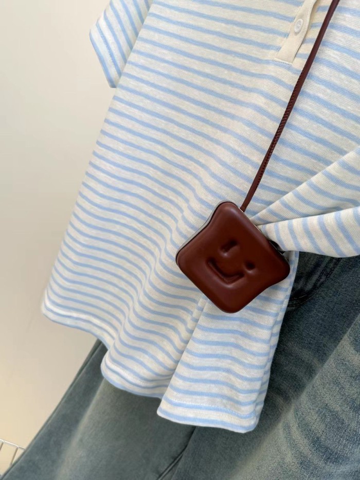 New Summer Style Korean Tops With Buttoned Short-sleeved T-shirts For Women, Loose Half-open Col