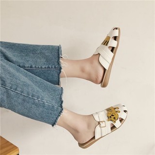 Baotou Slippers For Women Summer New Korean Style Versatile Non-slip Flat Slippers For Outer