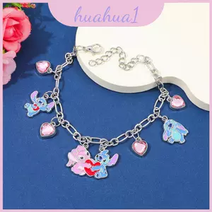 Dây chuyền tay hợp kim Stitch Lovers với thiết kế hoạt hình để làm quà tặng và trang trí tiệc tùng