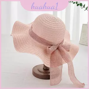 Mũ chống nắng rơm dành cho người lớn có ruy băng chảy và chức năng chống nắng cho bãi biển và khu nghỉ mát