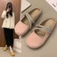 Baotou Half Slippers Women's Shoes New Summer With Skirt Retro French Lazy One-leg Rhinestone Sa