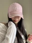 Lace Edge Pink Baseball Cap For Women, Korean Version, Versatile, Large Head, Peaked Cap, Wide B