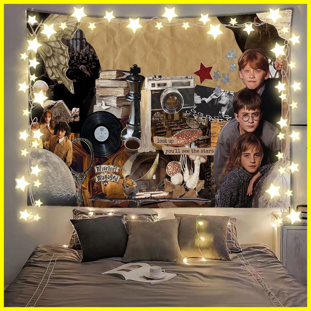 [ZOCI] Tấm thảm Harry Potter Harry Potter Huy hiệu Đại học Magic Phong cách cổ điển Ký túc xá Ký túc xá Trang trí phòng Vải nền Poster Tấm thảm vải treo tường