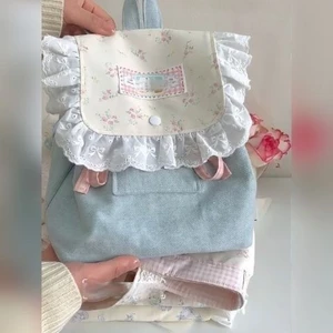 Versatile Shoulder Floral Canvas New School Bag New Backpack Fresh And Cute Girl Commuter Backpa