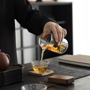 Fair Cup Bộ lọc thủy tinh trong suốt Bộ làm trà Nam Cốc đựng trà chịu nhiệt độ cao Cách nhiệt chống bỏng Phong cách Nhật Bản lớn Trà biển [Gói bị hư hỏng