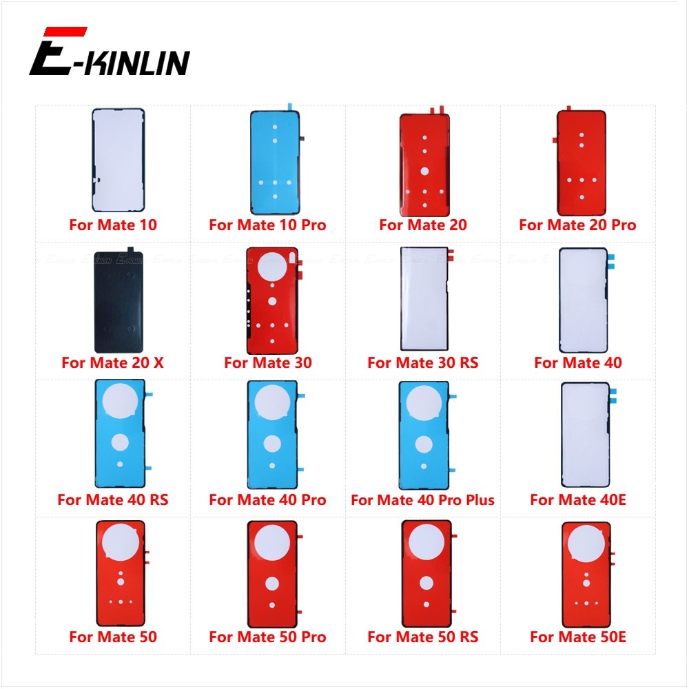 Mặt Sau Pin Nắp Cửa Miếng Dán Keo Dán Băng Keo Cho HuaWei Mate 10 20X 20 X 30 40 40E 50 50E Pro Plus RS Thay Thế Các Bộ Phận
