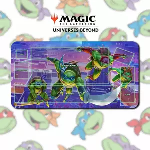 Playmat Crew - MTG Magic The Gathering x TMNT Teenage Mutant Ninja Turtles Anime Battle Card Stitched Edges 350x600x2mm