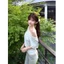 Oxygen Korean Girl Oblique Collar Off-shoulder Knitted Striped Short-sleeved T-shirt For Wome