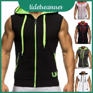 Áo Hoodie không tay nam cao cấp có thiết kế và túi đựng đầy đủ