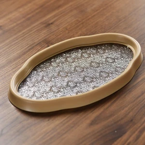 Khay Thủy Tinh Hoa Begonia Khay Trà Retro Bộ Trà Melamine Hộ Gia Đình Nhỏ Đơn Giản Phòng Trà Trái Cây Ăn Nhẹ Bảo Quản [Bồi Thường Gói Thiệt Hại]