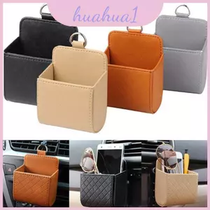 Ô tô Air Vent Leather Storage Box Đa chức năng Túi đựng điện thoại Thiết kế dễ thương