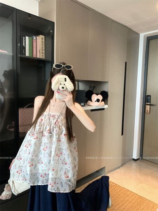 French Floral Tube Top Women's Summer New Style Stunning Small Shirt Wrapped Breast Seaside R