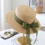 Pháp Tính Khí Nơ Mũ Phẳng Retro Hepburn Seaside Hat Du Lịch Mùa Hè Chống Nắng Ống Hút Mũ Chống Nắng