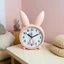 Đồng hồ báo thức màu xanh hoạt hình cho trẻ em có tay thứ hai im lặng để học tập không gian phòng ngủ và