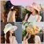 Mũ chống nắng nhẹ dành cho nữ có ruy băng bướm và vải Polyester in hoa cho các hoạt động ngoài trời