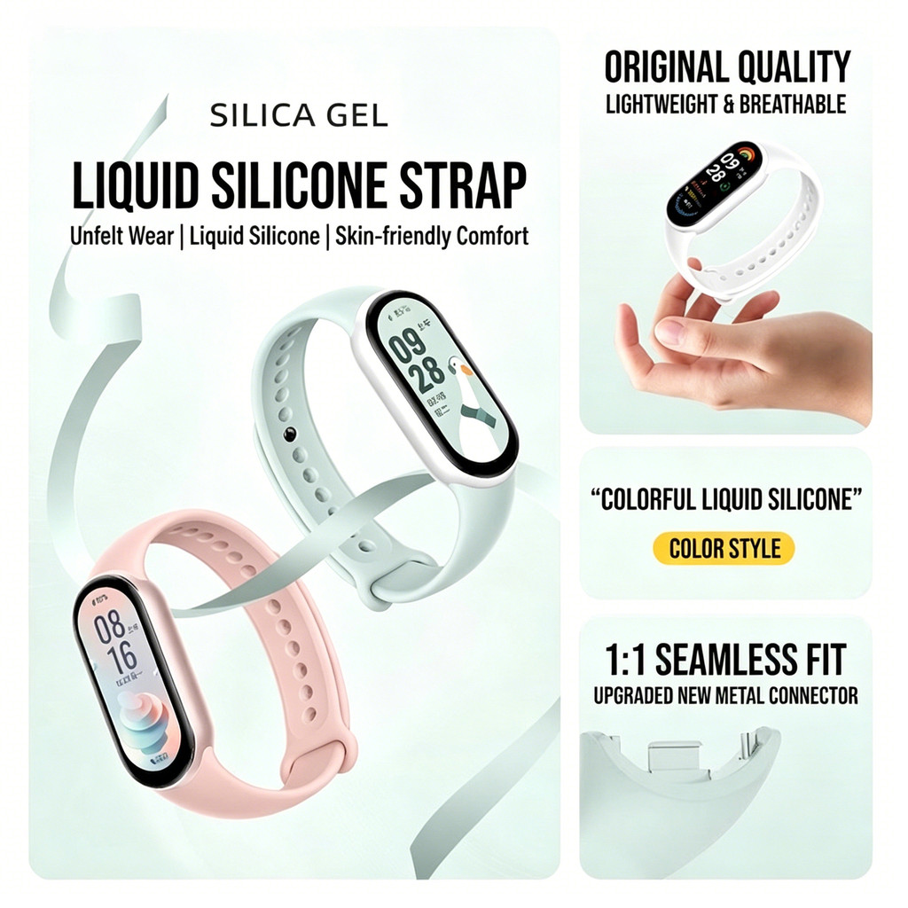 Dây đeo silicone cho Xiaomi Mi Band 10/9/8 Dây Cao Su Silicon Cao Cấp Thay Thế Cho Vòng Đeo Tay Thông Minh Miband Mi 9 Miband 8 – ảnh mô tả chi tiết 4