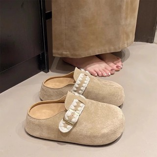 Giày Birkenstock Đế Dày Baotou Nửa Dép 2025 Phong Cách Mới Xuân Hè Một Cánh Xấu Xí Dễ Thương Birkenstock Dép Nữ