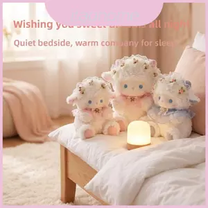 Búp bê trẻ em sang trọng Lamb với hoa và khăn ren trang trí cho bé gái và bé trai Quà tặng mềm Gối ngủ