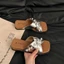 Giày sandal Pháp cao cấp mặc mùa hè cho nữ, giày cao gót nêm phong cách phương Tây, phong cách cổ t