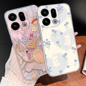 Dành Cho Oppo Find X9 X8 Pro Ốp lưng Voi Đáng Yêu Họa Tiết Hoạt Hình Mềm Mỏng TPU Silicon Trong Suốt Chống Sốc Ốp Lưng Nhẹ