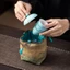 Vải Túi Vải Trà Cốc Chủ Trà Bộ Trà Nhanh Khách Tím Đất Sét Gốm Vòng Tay Wenwan Tay Cầm Mảnh Túi Bảo Quản