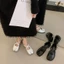 Giày Mary Jane mũi nhọn đế phẳng đa năng phong cách ballet cho nữ mùa hè Giày da nhỏ có váy p