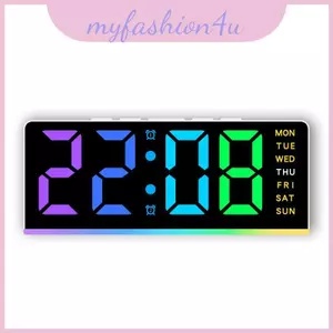 Đồng hồ báo thức kỹ thuật số chất liệu Abs có đèn chiếu sáng Rgb và màn hình phòng ngủ 24 giờ cho