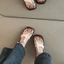 La Mã Pháp Phong Cách Retro Thông Mũi Vuông Giày Sandal Nữ Mùa Hè Nêm Gót Chân Khóa Kim Loại