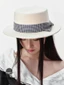 Retro Kẻ Sọc Nơ Len Flat Top Mũ Nữ Xuân Thu Đông Phong Cách Hàn Quốc Nhật Bản Đa Năng Mũ Ins