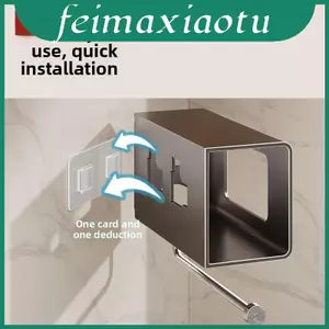 Khăn Giấy Giá Đỡ Nhà Bếp Treo Tường Không Có Kẹp Khoan Nhà Bếp Cho Tổ Chức
