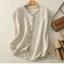 Áo len cổ lọ bằng cotton và vải lanh mùa hè thời trang mới áo vest không tay đa năng áo thun