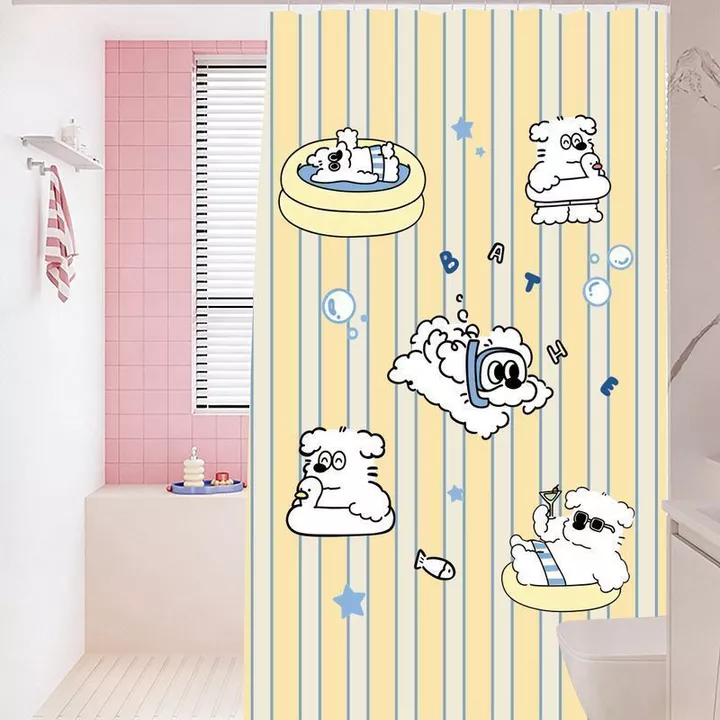 Hoạt Hình Tắm Động Vật Tắm Rèm Tắm Lỗ Không Rèm Cửa Phòng Tắm Chặn Rèm Bồn Tắm Treo Rèm Phòng Tắm Phòng Tắm Tắm Sho