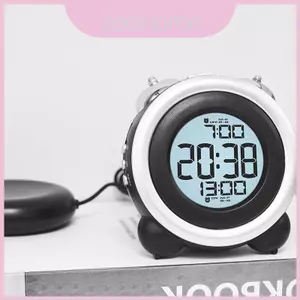 Đồng hồ báo thức kỹ thuật số có vỏ nhựa có màn hình Lcd và ngày cho không gian văn phòng tại nhà