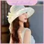 Mũ chống nắng mềm mại dành cho nữ có ruy băng bướm và hoa văn Polyester Phụ kiện mùa hè