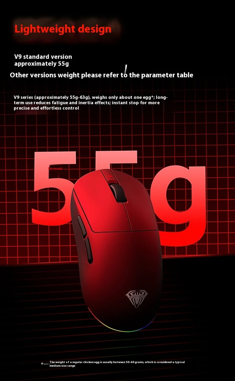 AULA V9 Series PRO Ultra Esports Gaming Mouse Wireless Tri-Mode ...