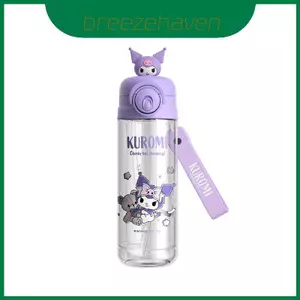 Bình nước trẻ em Kuromi có ống hút và chất liệu Tritan bền