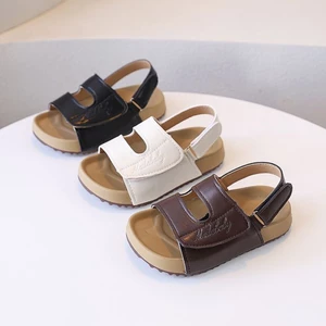 Giày sandal hai mũi hở mũi đơn giản cho bé trai, dép thể thao mùa hè mới, giày đi biển đế mềm