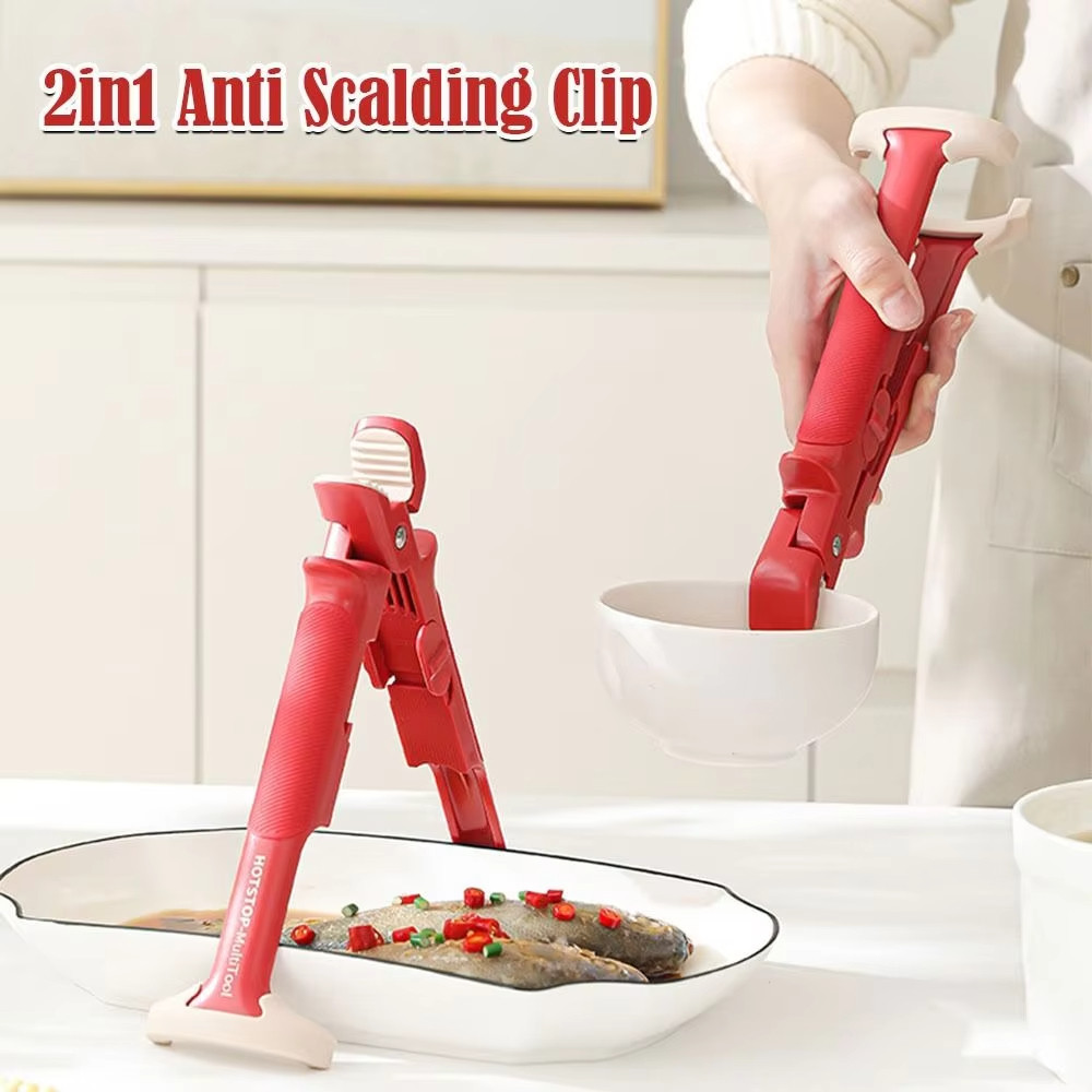 2 Chiếc Mới 2in1 Chống Bỏng Kẹp Đa Năng Chịu Nhiệt Đĩa Kẹp Nấu Ăn Nhíp Thực Phẩm Chống Trơn Trượt Chống Nóng Kẹp Cho Nhà Bếp