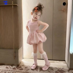 Đầm bé gái mùa hè thời trang trẻ em mùa hè nụ váy bé gái mùa hè phong cách Hàn Quốc váy vest