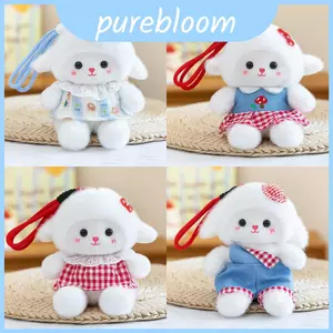 Búp bê sang trọng cừu hoạt hình dễ thương với váy Denim hoặc công chúa cho trẻ em Trang trí phòng chơi