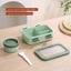 Hộp nhựa Bento hợp thời trang với nhiều ngăn và hộp đựng súp cho bữa trưa hàng ngày